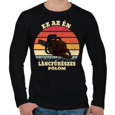 PRINTFASHION Favágó / Láncfűrész - Férfi hosszú ujjú póló - Fekete férfi póló