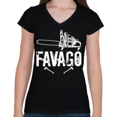 PRINTFASHION favágó - Női V-nyakú póló - Fekete