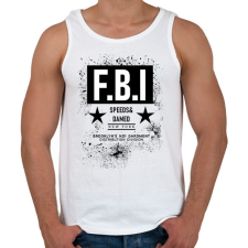 PRINTFASHION FBI - Férfi atléta - Fehér atléta, trikó