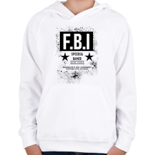 PRINTFASHION FBI - Gyerek kapucnis pulóver - Fehér gyerek pulóver, kardigán