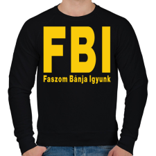 PRINTFASHION FBI igyunk - Férfi pulóver - Fekete férfi pulóver, kardigán