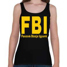 PRINTFASHION FBI igyunk - Női atléta - Fekete