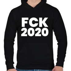 PRINTFASHION Fck 2020 - Férfi kapucnis pulóver - Fekete
