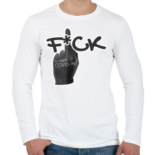 PRINTFASHION fck covid19 - Férfi hosszú ujjú póló - Fehér férfi póló