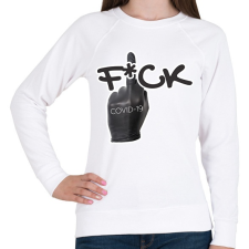 PRINTFASHION fck covid19 - Női pulóver - Fehér női pulóver, kardigán