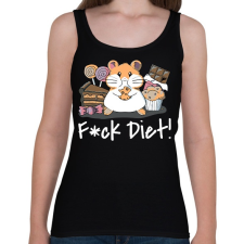 PRINTFASHION Fck Diet! - Női atléta - Fekete női trikó