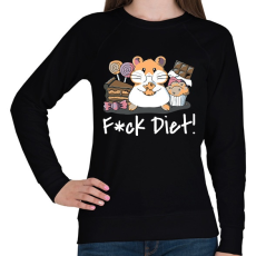 PRINTFASHION Fck Diet! - Női pulóver - Fekete