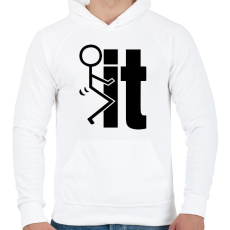 PRINTFASHION Fck it 2 - Férfi kapucnis pulóver - Fehér