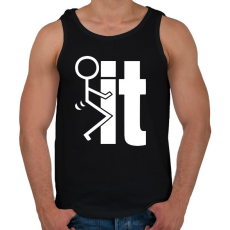 PRINTFASHION Fck it - Férfi atléta - Fekete