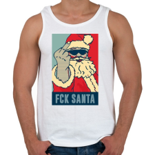 PRINTFASHION FCK SANTA - Férfi atléta - Fehér atléta, trikó