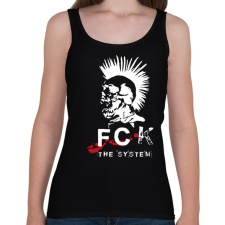 PRINTFASHION Fck the system - Női atléta - Fekete női trikó