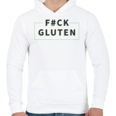 PRINTFASHION fcuk-gluten-grey-green - Férfi kapucnis pulóver - Fehér