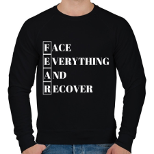 PRINTFASHION FEAR - Face Everything And Recover - Férfi pulóver - Fekete férfi pulóver, kardigán