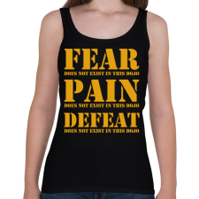 PRINTFASHION Fear, Pain, Defeat - Cobra Kai - Női atléta - Fekete női trikó