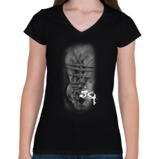 PRINTFASHION fearthe59wh-01 - Női V-nyakú póló - Fekete
