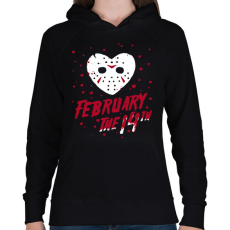 PRINTFASHION Február 14 Jason - Női kapucnis pulóver - Fekete