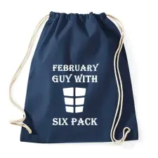 PRINTFASHION Februárban született kockás hasú - Sportzsák, Tornazsák - Sötétkék tornazsák