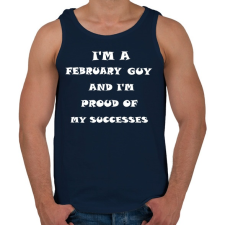 PRINTFASHION Februári vagyok és büszke vagyok a sikereimre - Férfi atléta - Sötétkék atléta, trikó