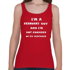 PRINTFASHION Februári vagyok és nem szégyellem a hibáimat - Női atléta - Cseresznyepiros női trikó