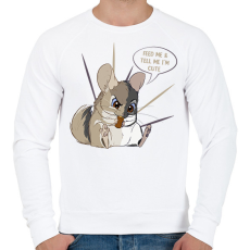 PRINTFASHION Feed me - Chinchilla - Férfi pulóver - Fehér