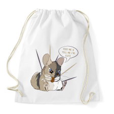PRINTFASHION Feed me - Chinchilla - Sportzsák, Tornazsák - Fehér tornazsák