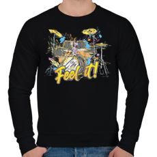 PRINTFASHION Feel it! - Dobolós - Férfi pulóver - Fekete
