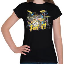 PRINTFASHION Feel it! - Dobolós - Női póló - Fekete női póló