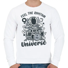 PRINTFASHION Feel the rhythm - Dobolós - Férfi pulóver - Fehér férfi pulóver, kardigán