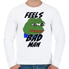 PRINTFASHION Feels bad man meme - Férfi pulóver - Fehér