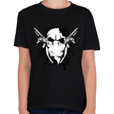 PRINTFASHION Fegyveres Koponya - Gyerek póló - Fekete gyerek póló