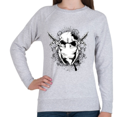 PRINTFASHION Fegyveres Koponya - Női pulóver - Sport szürke