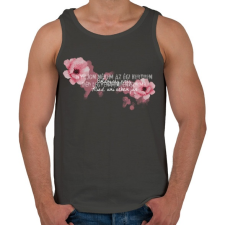 PRINTFASHION Fehér boldogságvirág - Férfi atléta - Sötétszürke atléta, trikó