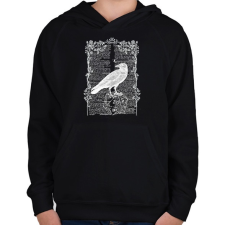PRINTFASHION Fehér Holló - Gyerek kapucnis pulóver - Fekete gyerek pulóver, kardigán