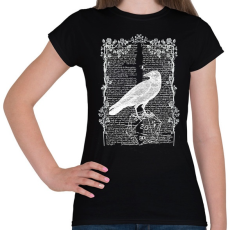 PRINTFASHION Fehér Holló - Női póló - Fekete