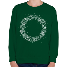 PRINTFASHION Fehér koszorú - Gyerek pulóver - Sötétzöld