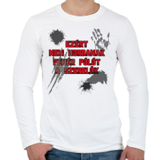 PRINTFASHION Fehér póló - Férfi hosszú ujjú póló - Fehér férfi póló