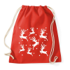 PRINTFASHION Fehér rénszarvasok - Sportzsák, Tornazsák - Piros