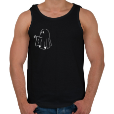 PRINTFASHION Fehér szellem2 - Férfi atléta - Fekete