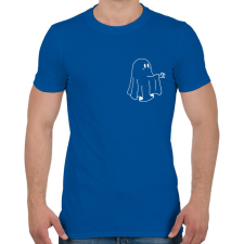 PRINTFASHION Fehér szellem - Férfi póló - Királykék férfi póló