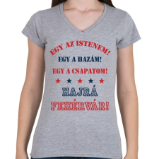 PRINTFASHION Fehérvár - Női V-nyakú póló - Sport szürke női póló