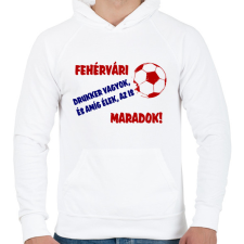 PRINTFASHION Fehérvári drukker - Férfi kapucnis pulóver - Fehér férfi pulóver, kardigán