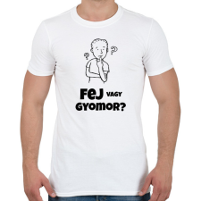 PRINTFASHION FEJ VAGY GYOMOR - Férfi póló - Fehér férfi póló