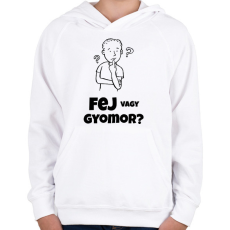 PRINTFASHION FEJ VAGY GYOMOR - Gyerek kapucnis pulóver - Fehér