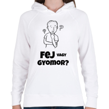 PRINTFASHION FEJ VAGY GYOMOR - Női kapucnis pulóver - Fehér női pulóver, kardigán