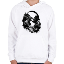 PRINTFASHION Fejhallgató a természetben - Gyerek kapucnis pulóver - Fehér gyerek pulóver, kardigán