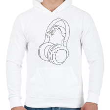 PRINTFASHION Fejhallgató - Férfi kapucnis pulóver - Fehér férfi pulóver, kardigán