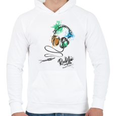 PRINTFASHION Fejhallgató  - Férfi kapucnis pulóver - Fehér