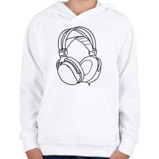 PRINTFASHION fejhallgató - Gyerek kapucnis pulóver - Fehér