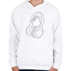 PRINTFASHION Fejhallgató - Gyerek kapucnis pulóver - Fehér