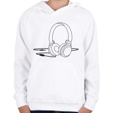 PRINTFASHION Fejhallgató - Gyerek kapucnis pulóver - Fehér gyerek pulóver, kardigán
